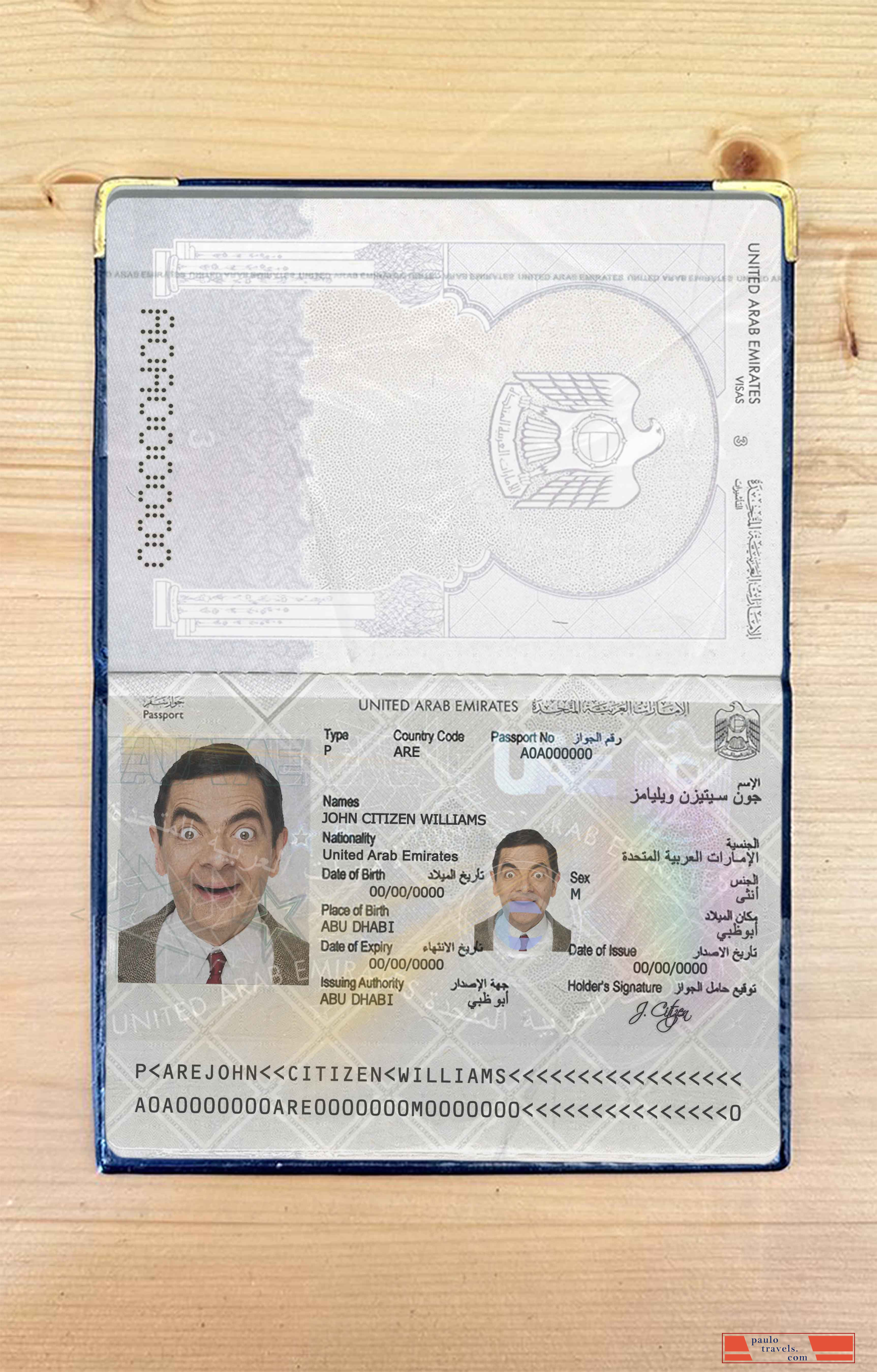 UAE passport photo look PSD template